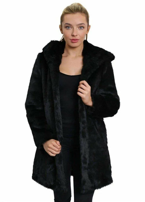 De La Creme - Women's Luxury Faux Fur Jacket Ladies Hooded Winter Coat - Great Hall Collections House