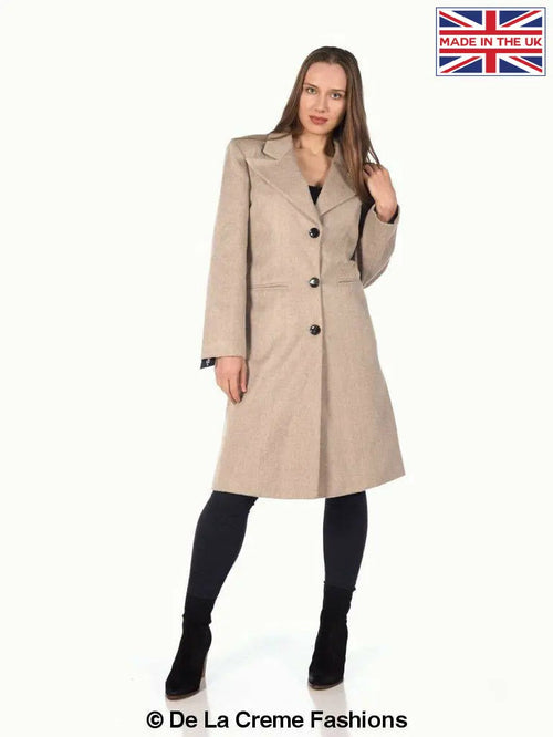 De La Creme - Women's Mohair Blend Longline Winter Coat made in uk - Great Hall Collections House
