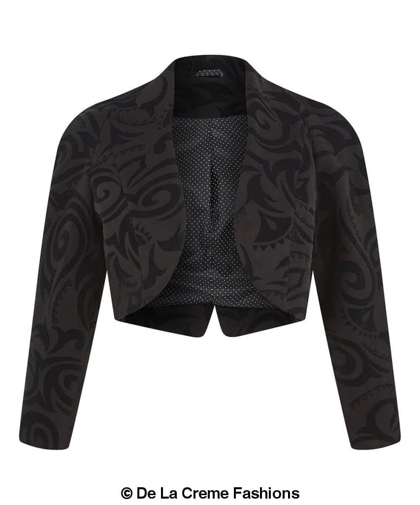 De La Creme - Womens Open Front Bolero Shrug Ladies Tribal Printed made in uk - Great Hall Collections House