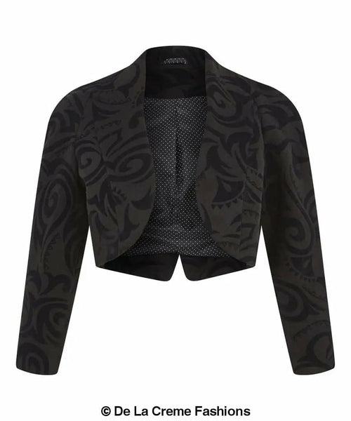 De La Creme - Womens Open Front Bolero Shrug Ladies Tribal Printed made in uk - Great Hall Collections House
