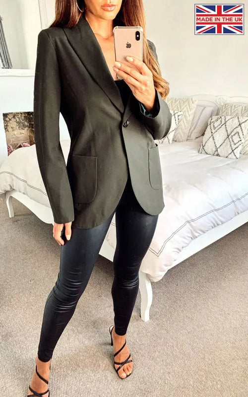 De La Creme - Womens Patch Pocket Tailored Fit Blazer - Great Hall Collections House