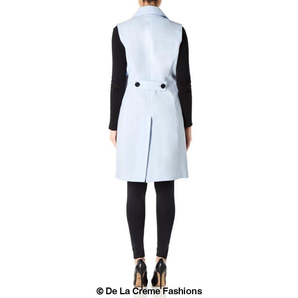 De La Creme - Womens Spring/Summer Sleeveless Hip Length Blazer Coat - Great Hall Collections House