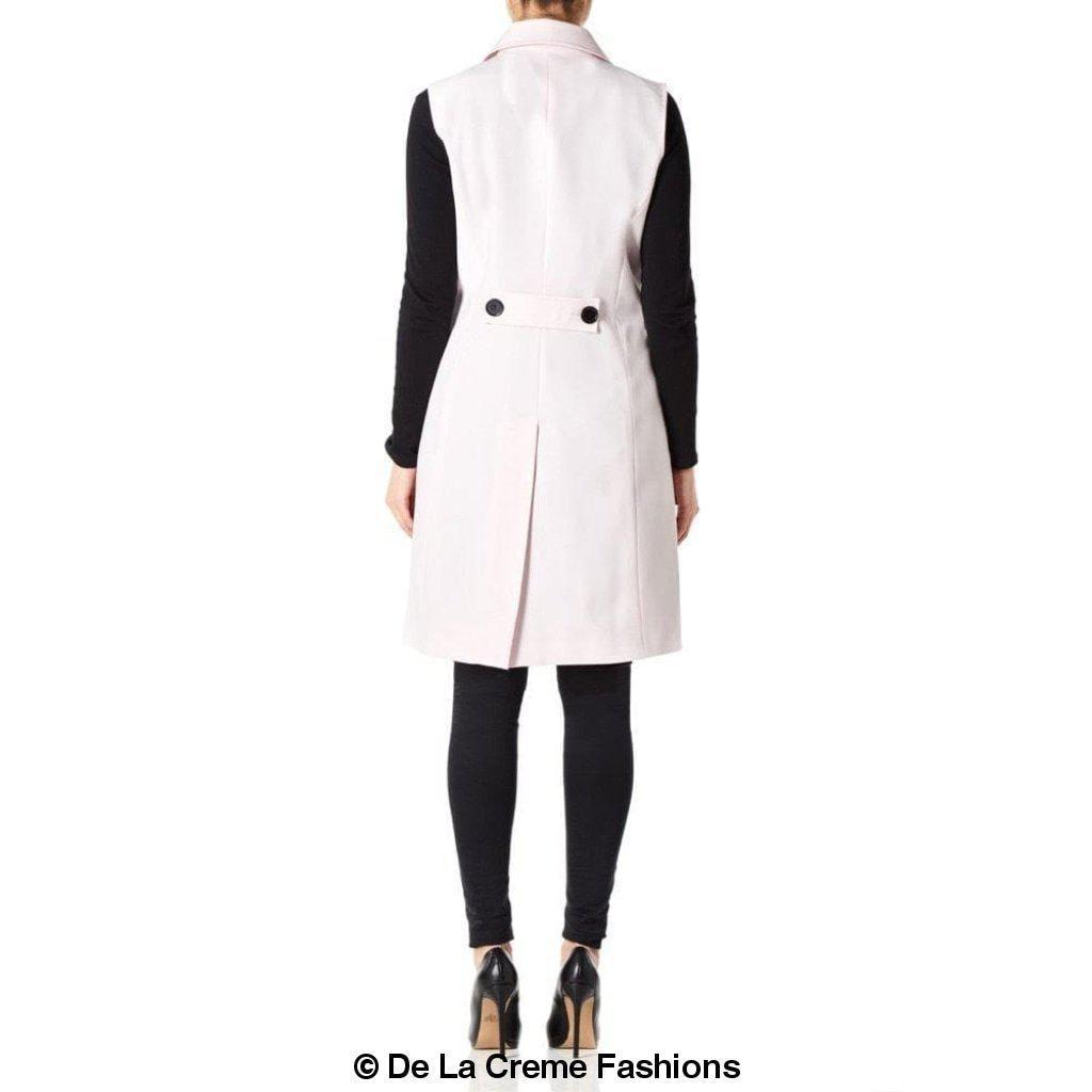 De La Creme - Womens Spring/Summer Sleeveless Hip Length Blazer Coat - Great Hall Collections House