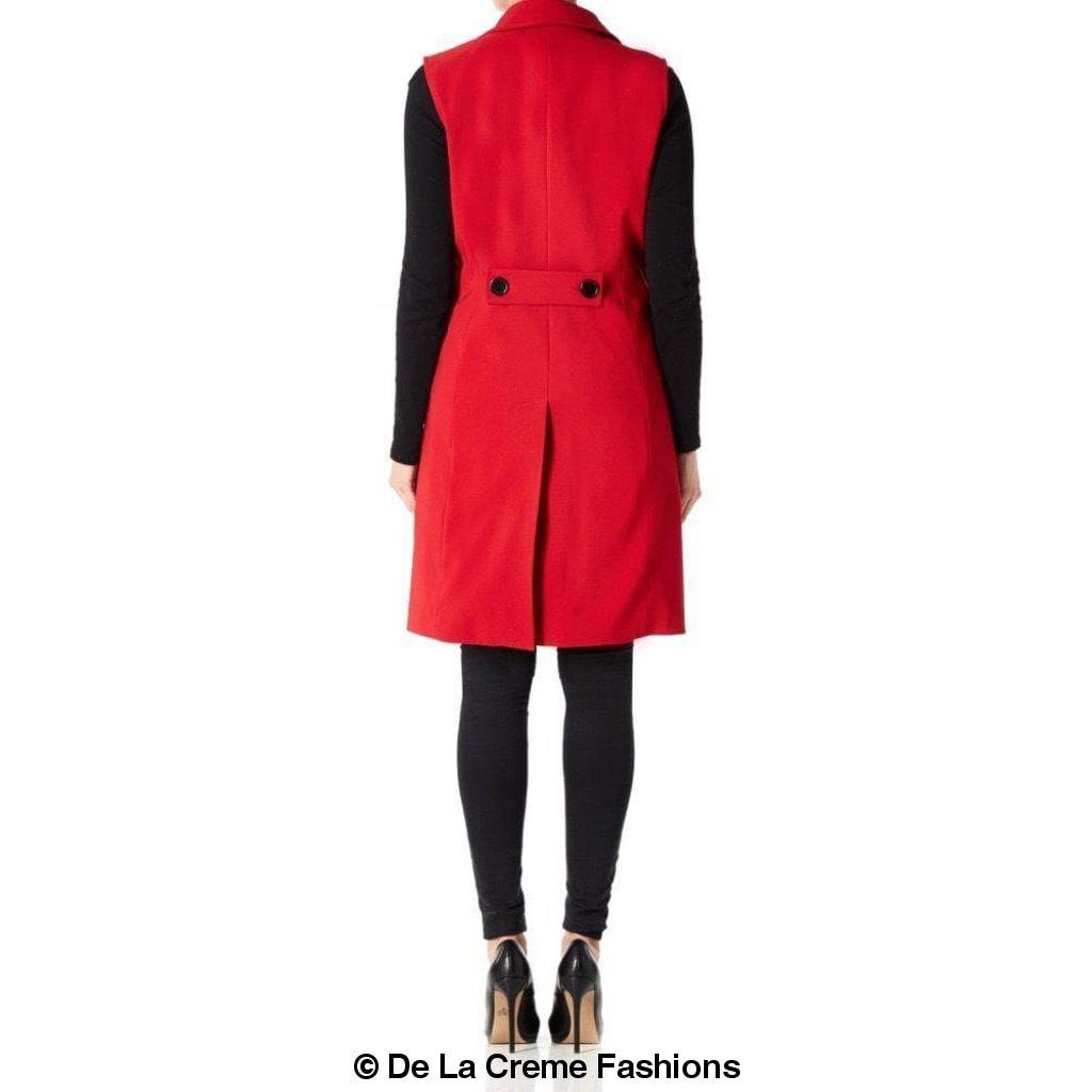 De La Creme - Womens Spring/Summer Sleeveless Hip Length Blazer Coat - Great Hall Collections House