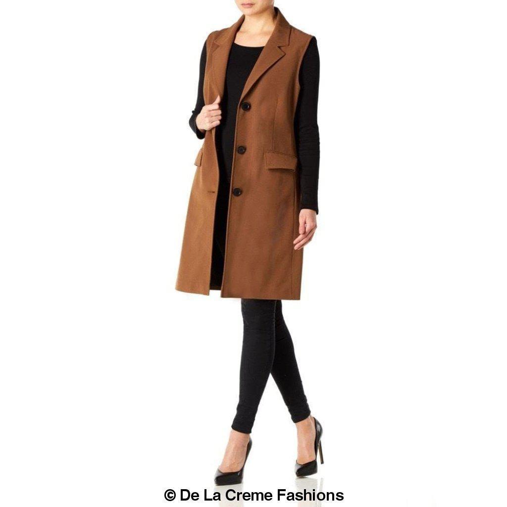 De La Creme - Womens Spring/Summer Sleeveless Hip Length Blazer Coat - Great Hall Collections House