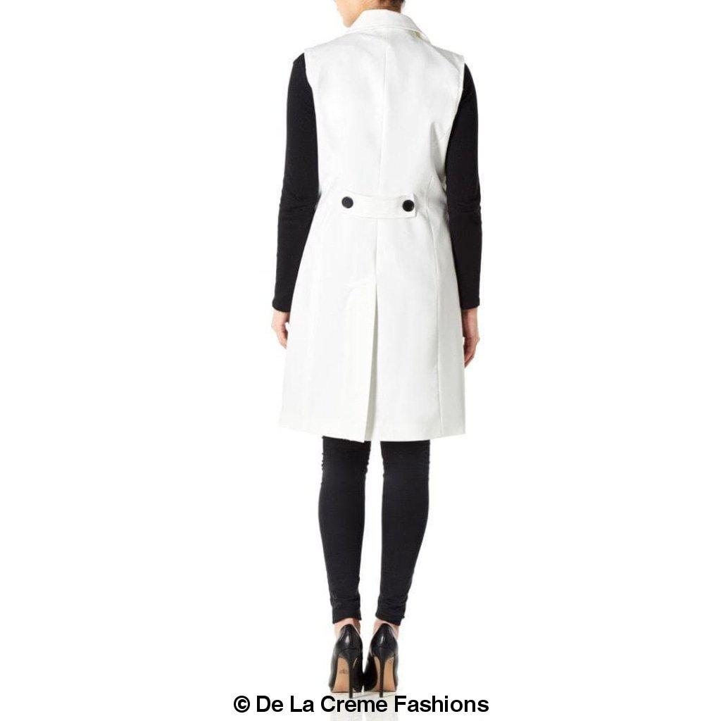 De La Creme - Womens Spring/Summer Sleeveless Hip Length Blazer Coat - Great Hall Collections House