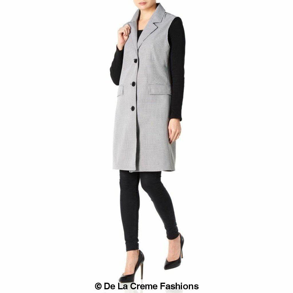 De La Creme - Womens Spring/Summer Sleeveless Hip Length Blazer Coat - Great Hall Collections House