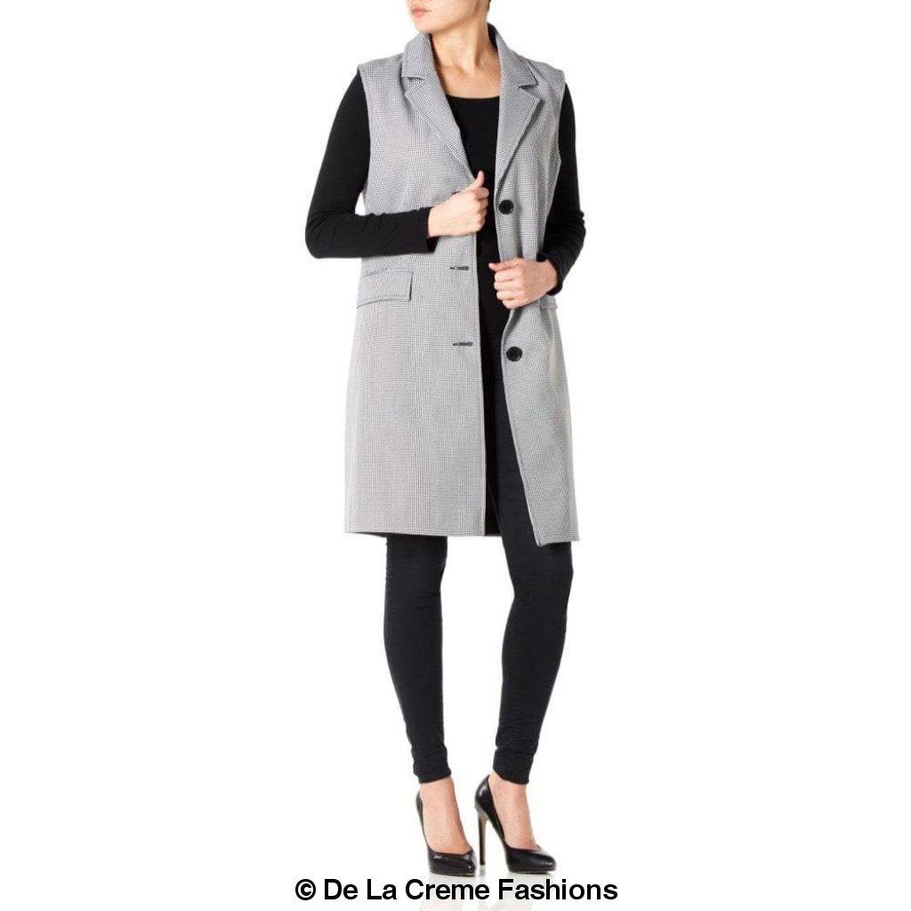 De La Creme - Womens Spring/Summer Sleeveless Hip Length Blazer Coat - Great Hall Collections House