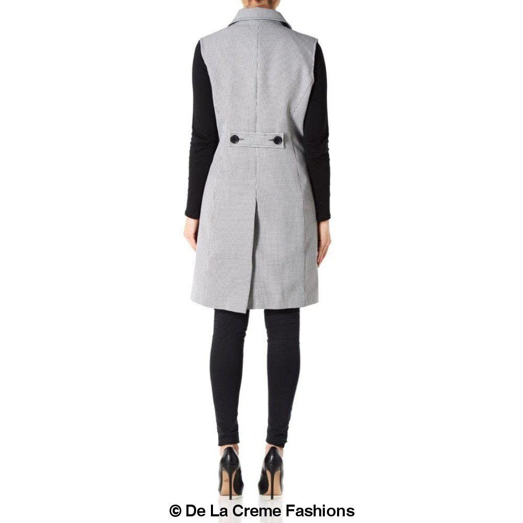 De La Creme - Womens Spring/Summer Sleeveless Hip Length Blazer Coat - Great Hall Collections House