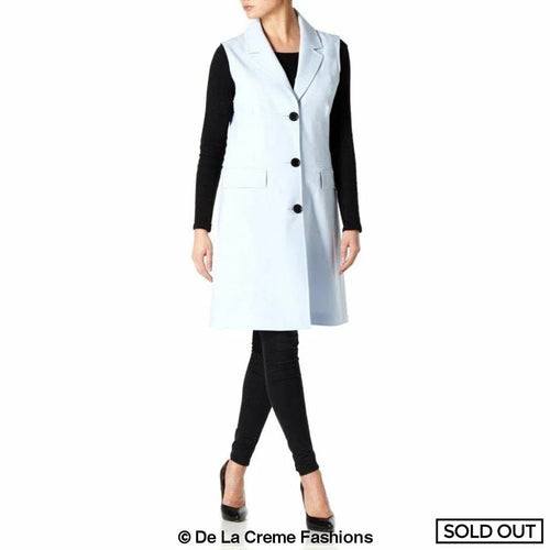 De La Creme - Womens Spring/Summer Sleeveless Hip Length Blazer Coat - Great Hall Collections House