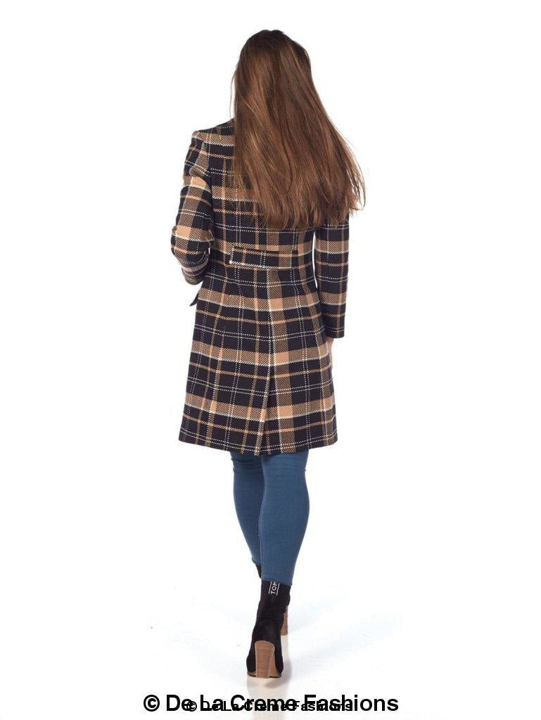 Wool Blend Tartan Check Double Breasted Coat made in uk - Great Hall Collections House