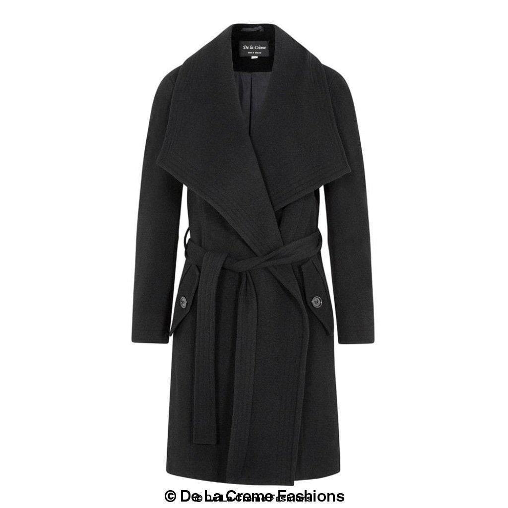 Wool Blend Large Lapel Duster Coat - Great Hall Collections House