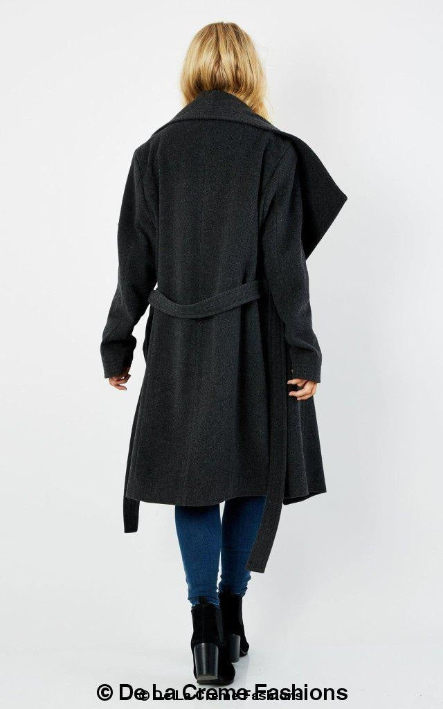 Wool Blend Large Lapel Duster Coat - Great Hall Collections House