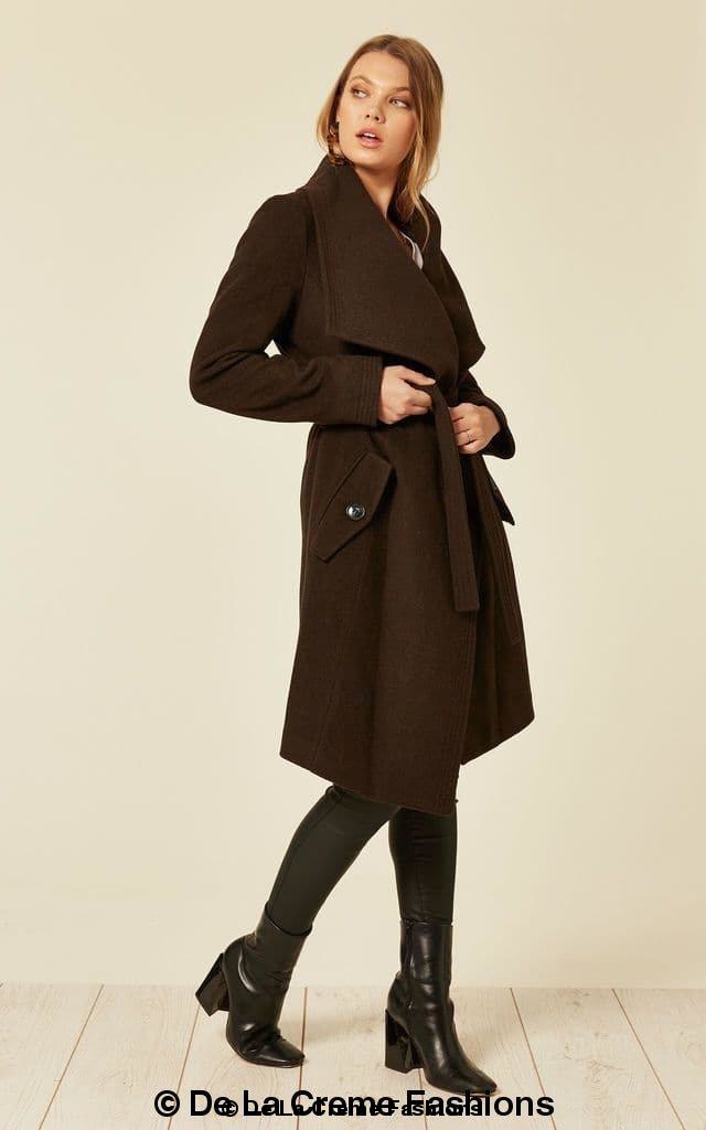 Wool Blend Large Lapel Duster Coat - Great Hall Collections House