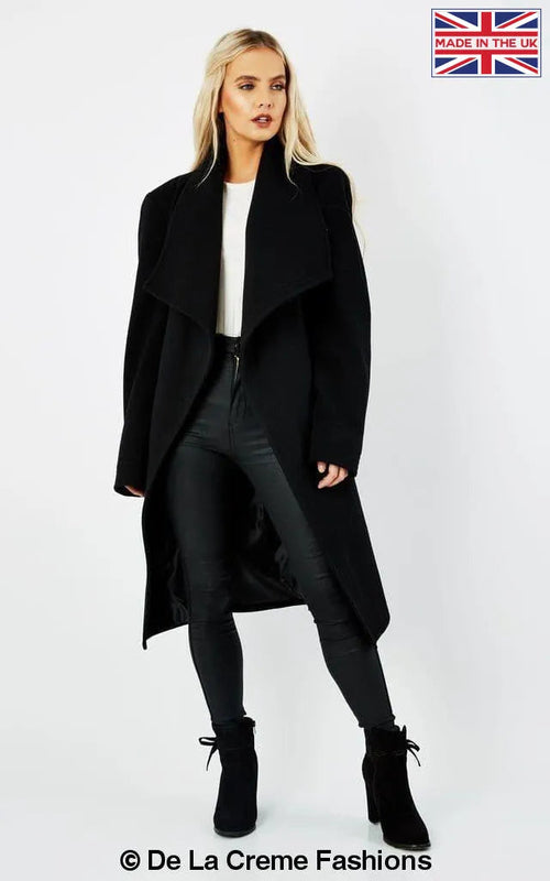 Wool Blend Large Lapel Duster Coat - Great Hall Collections House