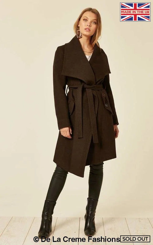 Wool Blend Large Lapel Duster Coat - Great Hall Collections House