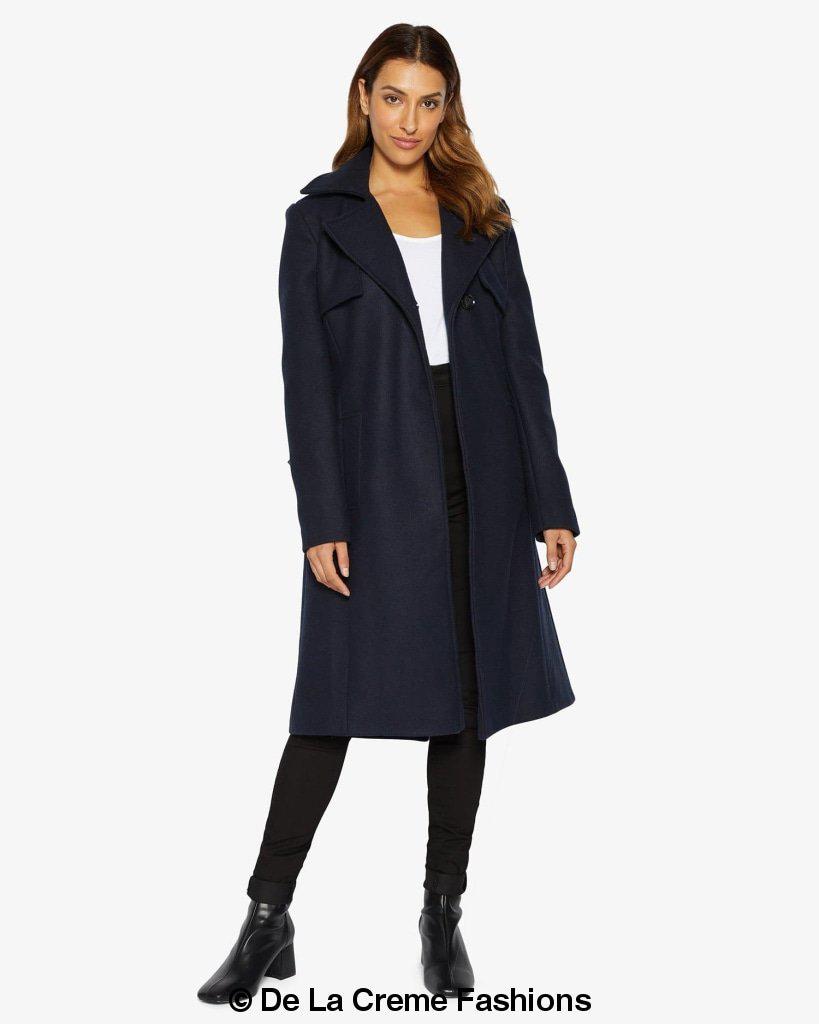 Dina Lapel Collar Duster Coat With Belt made in uk - Great Hall Collections House