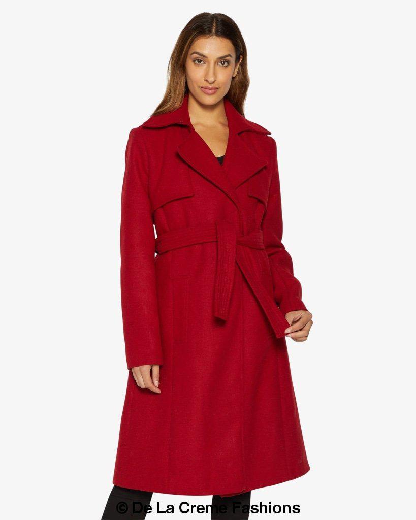 Dina Lapel Collar Duster Coat With Belt made in uk - Great Hall Collections House