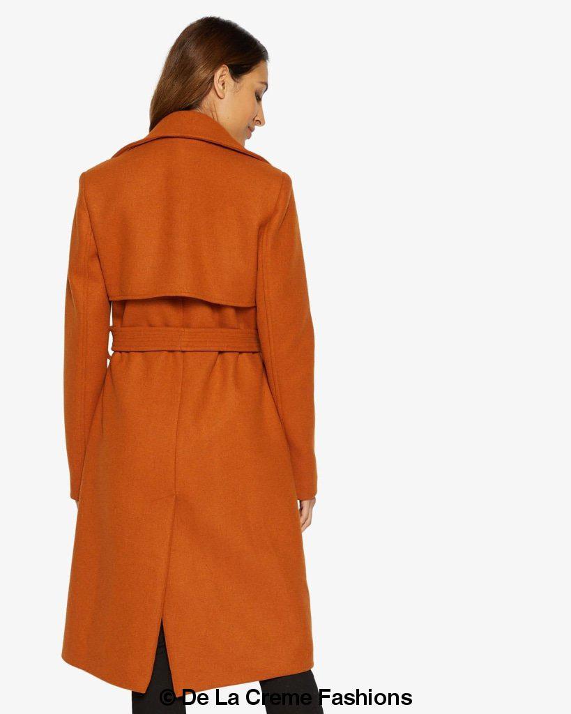 Dina Lapel Collar Duster Coat With Belt made in uk - Great Hall Collections House