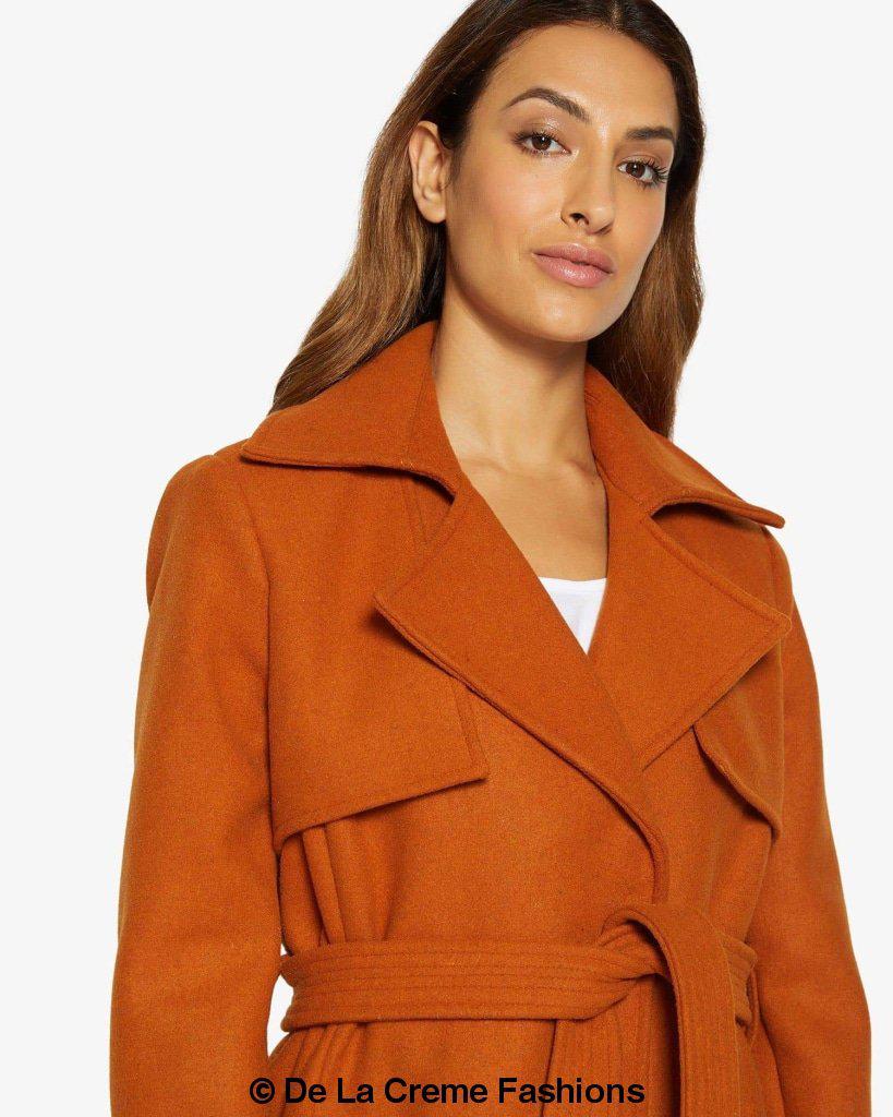 Dina Lapel Collar Duster Coat With Belt made in uk - Great Hall Collections House