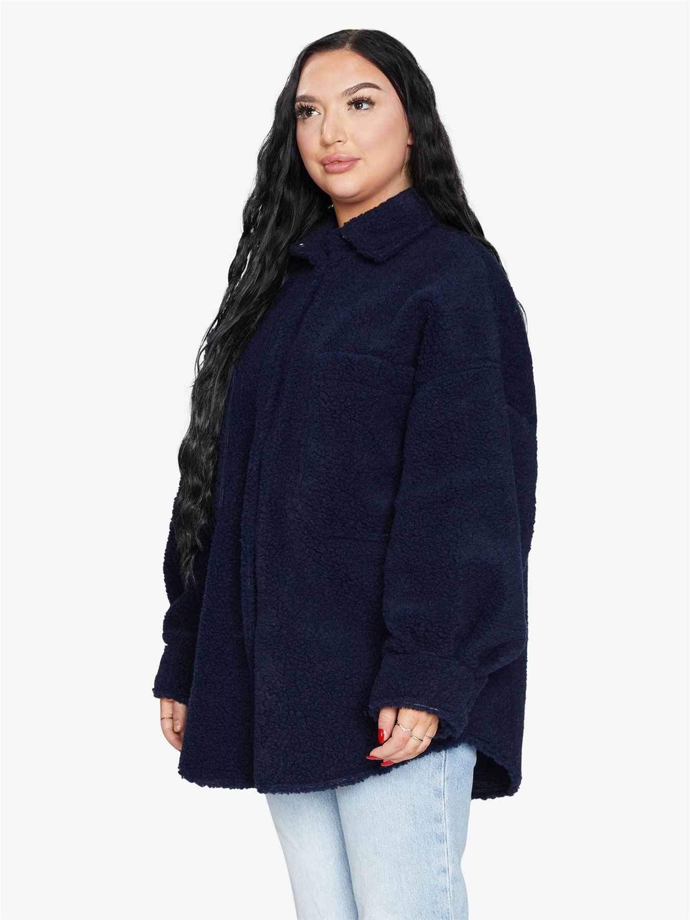 Oversized Patch Pocket Borg Teddy jacket made in uk - Great Hall Collections House