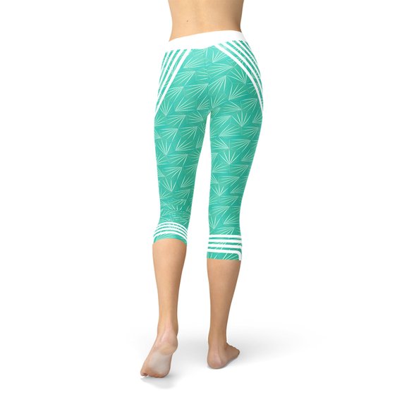 Turquoise Sports Capri Leggings - Great Hall Collections House