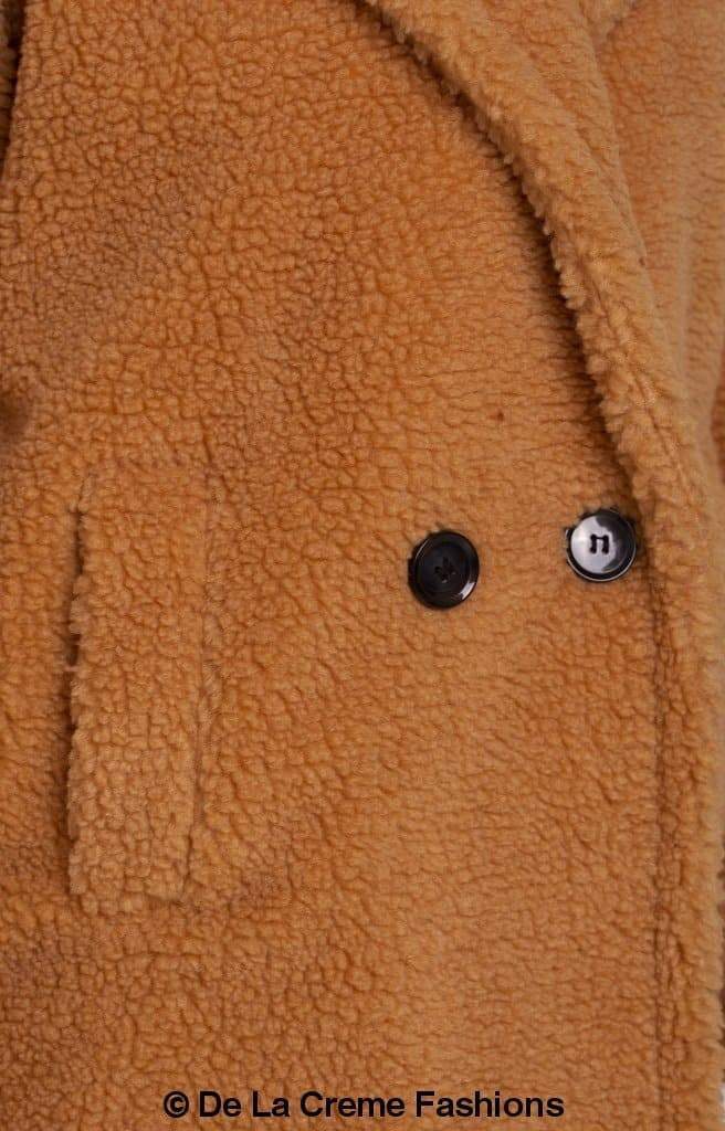 Jackie Double Breasted Borg Teddy Midi Coat - Great Hall Collections House