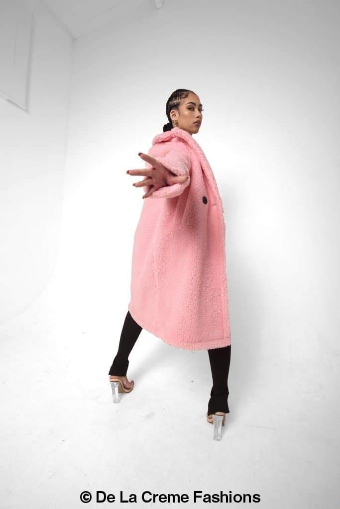Jackie Double Breasted Borg Teddy Midi Coat - Great Hall Collections House