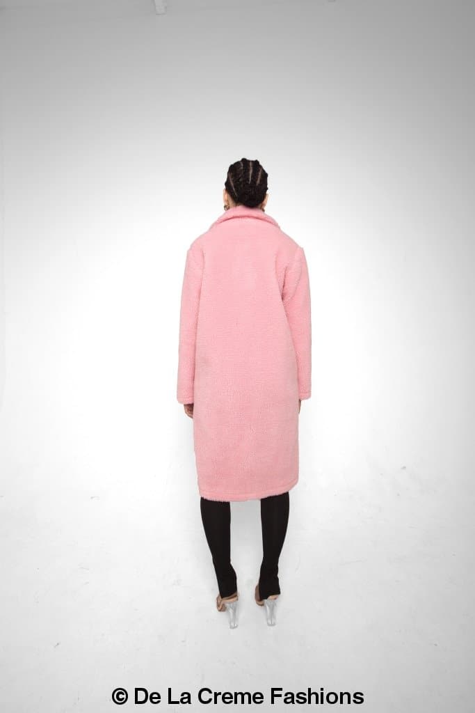 Jackie Double Breasted Borg Teddy Midi Coat - Great Hall Collections House