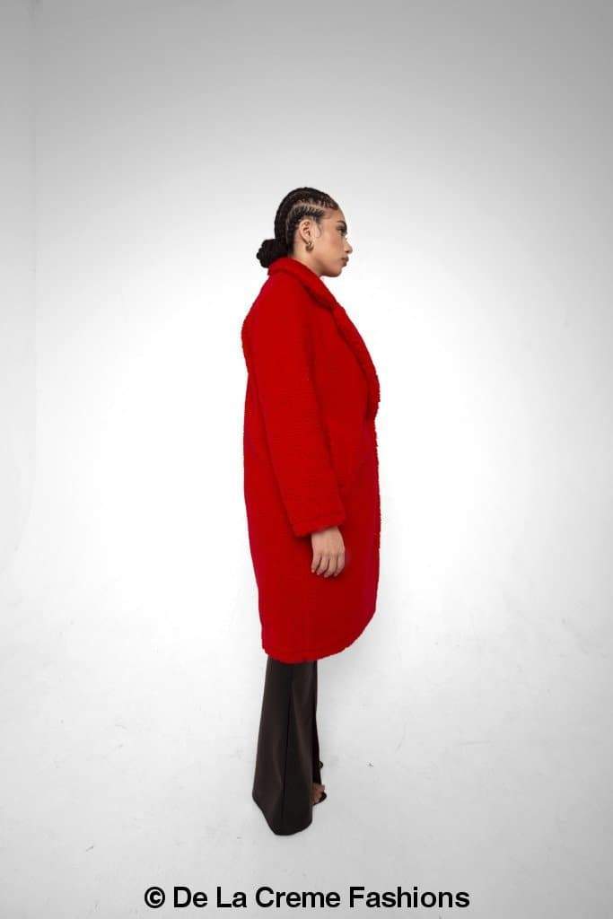 Jackie Double Breasted Borg Teddy Midi Coat - Great Hall Collections House