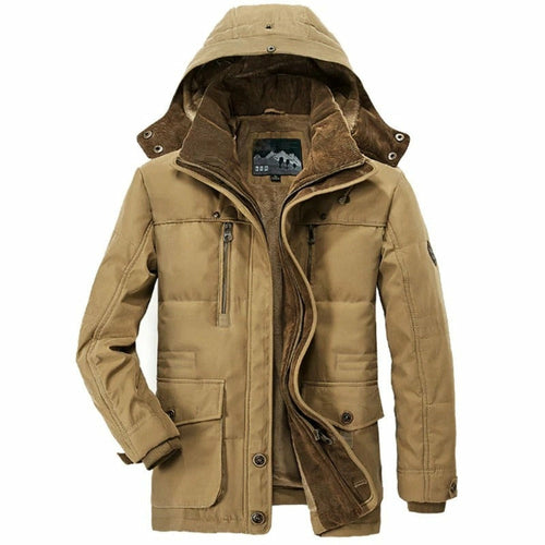 Mens Hooded Winter Parka Coat with Inner Fleece - Great Hall Collections House