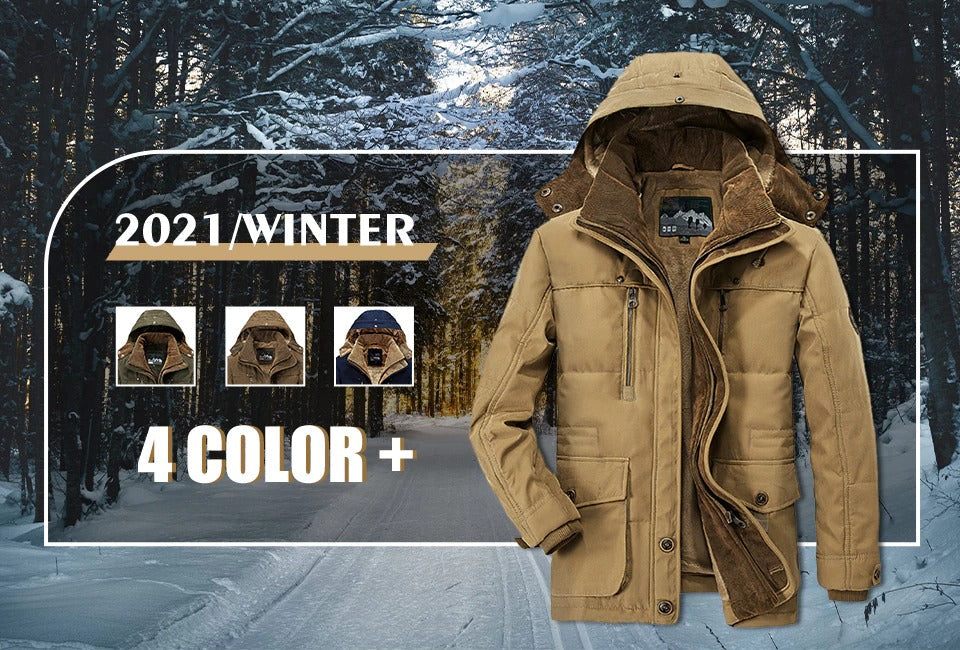 Mens Hooded Winter Parka Coat with Inner Fleece - Great Hall Collections House