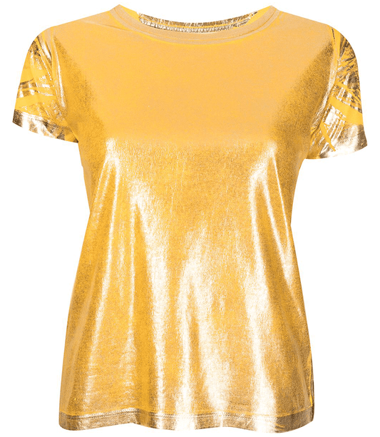 Metallic Coated Cotton T-Shirt