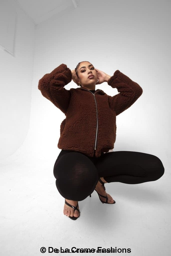 Lauren Zip Up Hooded Borg Teddy Jacket MADE IN UK - Great Hall Collections House