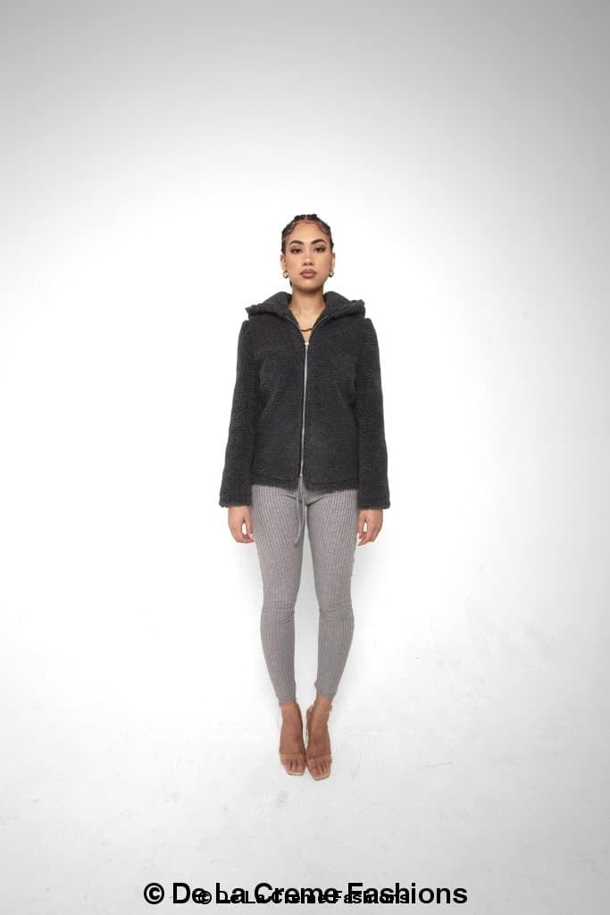 Lauren Zip Up Hooded Borg Teddy Jacket MADE IN UK - Great Hall Collections House