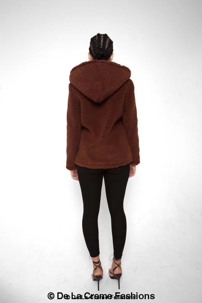 Lauren Zip Up Hooded Borg Teddy Jacket MADE IN UK - Great Hall Collections House