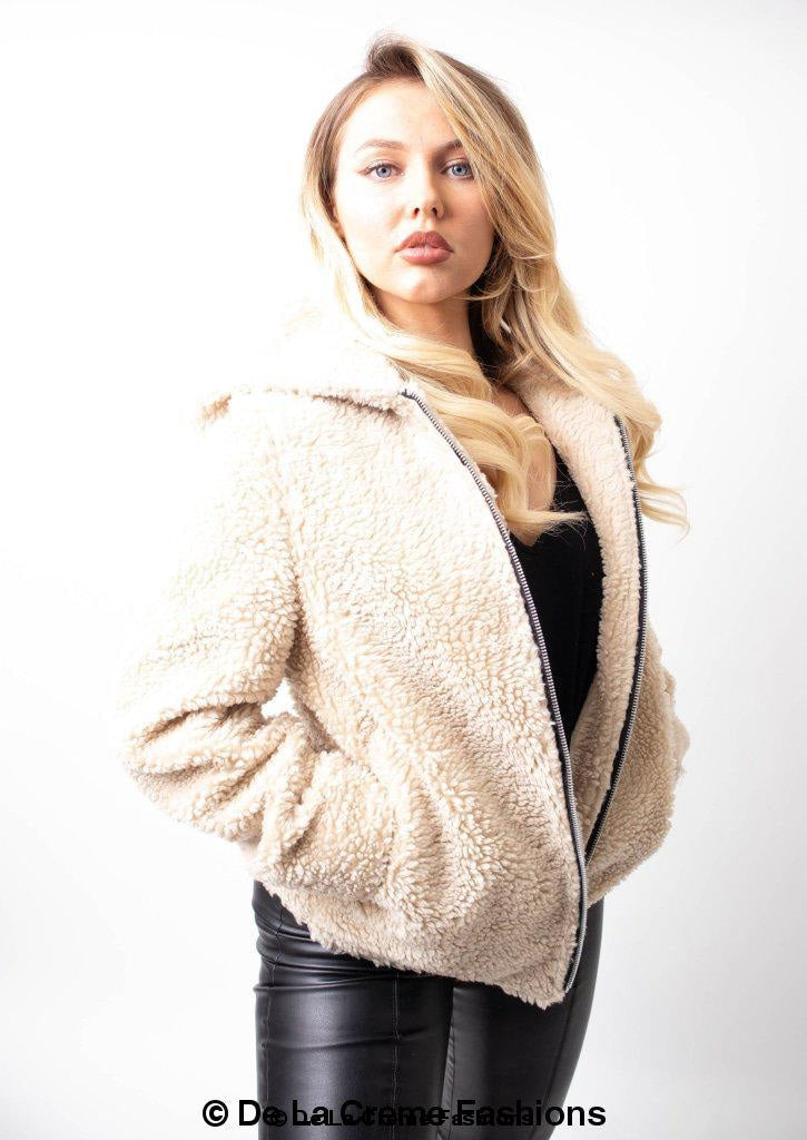 Lauren Zip Up Hooded Borg Teddy Jacket MADE IN UK - Great Hall Collections House