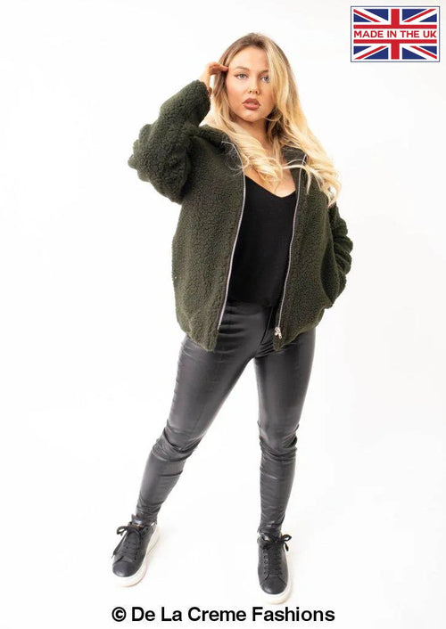 Lauren Zip Up Hooded Borg Teddy Jacket MADE IN UK - Great Hall Collections House