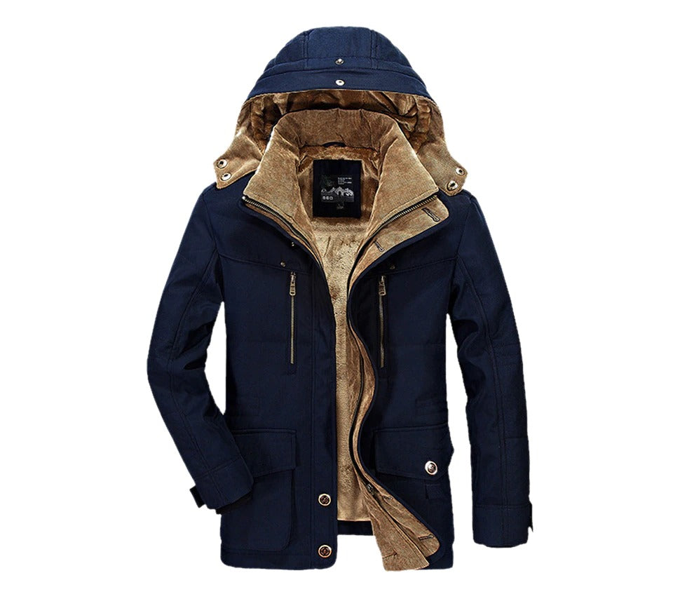 Mens Hooded Winter Parka Coat with Inner Fleece - Great Hall Collections House