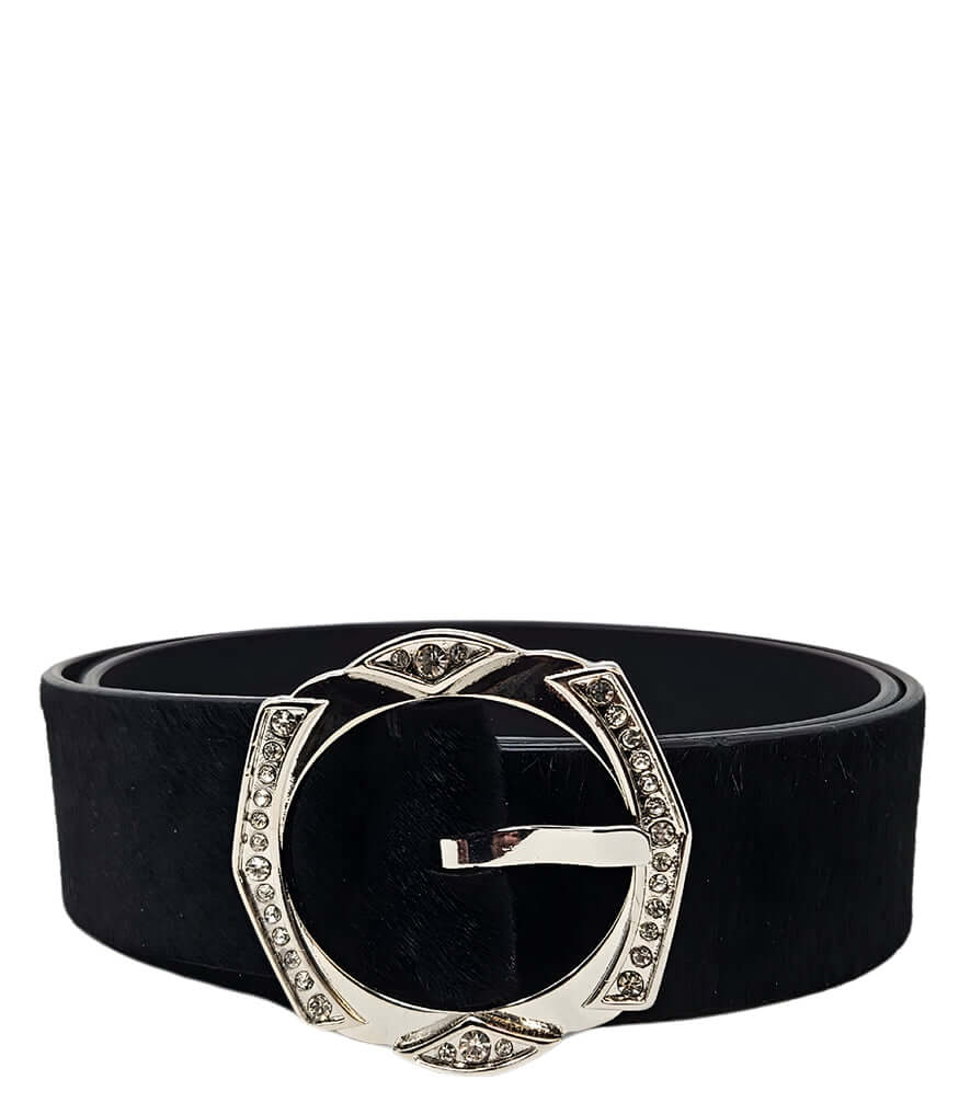 Black Short Calf Hair Belt
