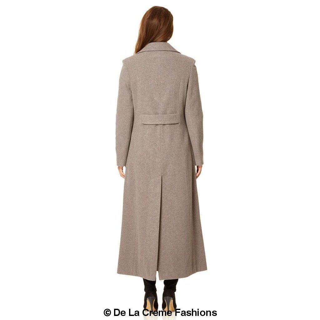 Wool Blend Double Breasted Long Coat - Great Hall Collections House
