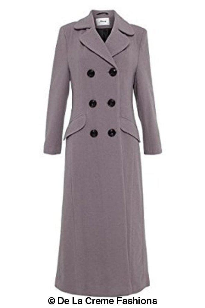 Wool Blend Double Breasted Long Coat - Great Hall Collections House