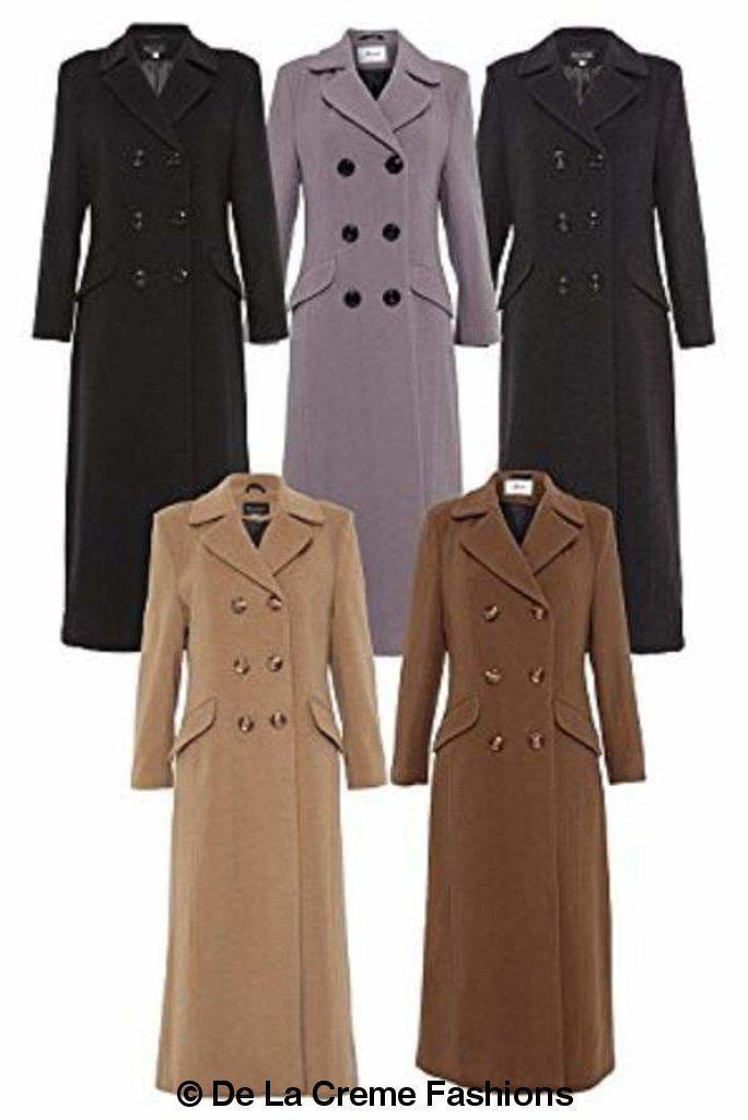 Wool Blend Double Breasted Long Coat - Great Hall Collections House