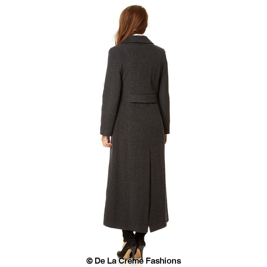 Wool Blend Double Breasted Long Coat - Great Hall Collections House