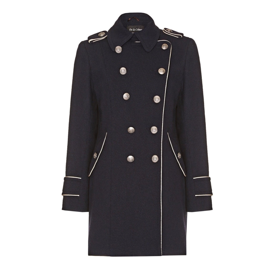 Military Coat with Contrast Buttons (C10215) - Great Hall Collections House