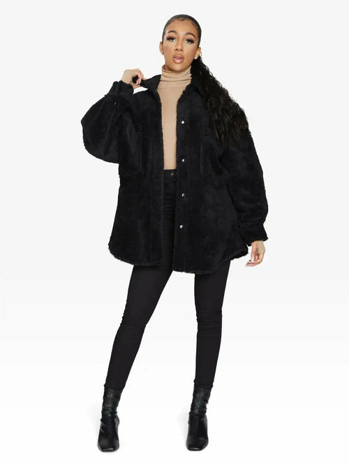 Oversized Patch Pocket Borg Teddy jacket made in uk