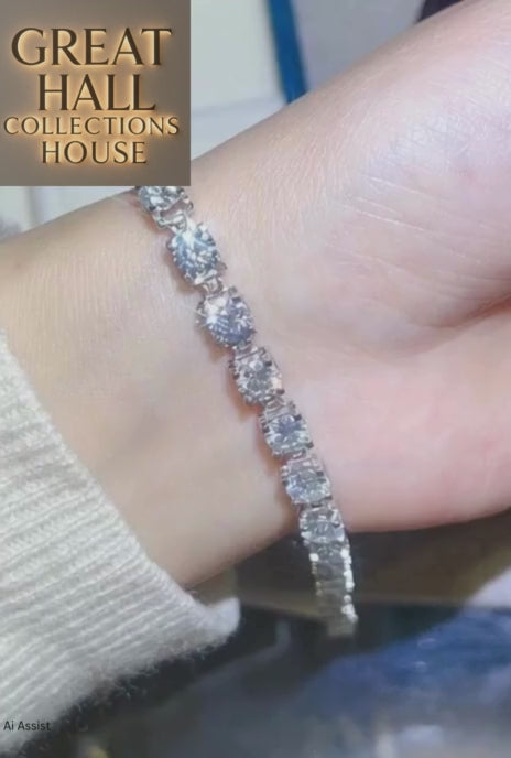 10 Carat Moissanite Platinum-Plated Bracelet