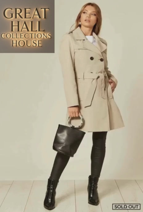 De La Crème - Women's Spring/Summer Military Double Breasted Trench Coat