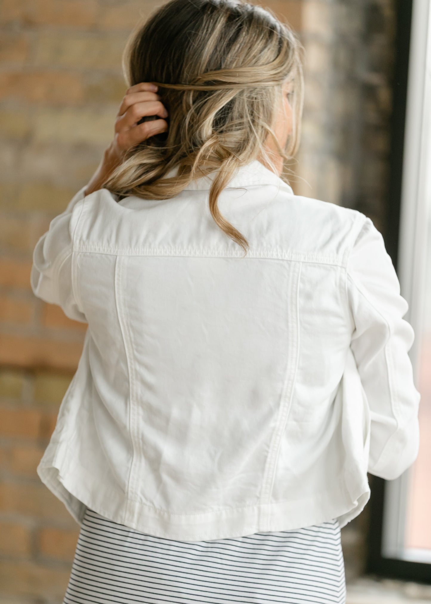 Shea White Lightweight Denim Jacket