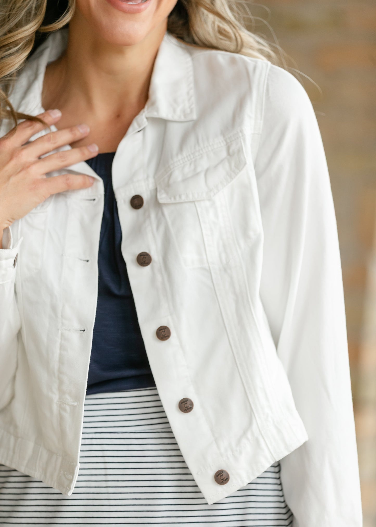 Shea White Lightweight Denim Jacket